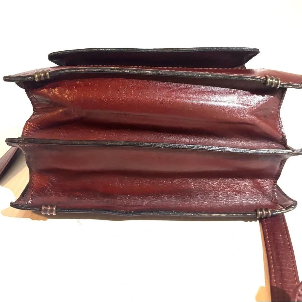 Vintage  unisex Elegant Brown Leather crossbody Men's Bag